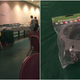 The scene; complimentary handcuffs. (Photos by Ellie Shechet)